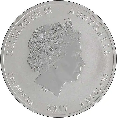 2017 2 oz Silver Coin Lunar Year of the Rooster Perth Mint Bullion 23103