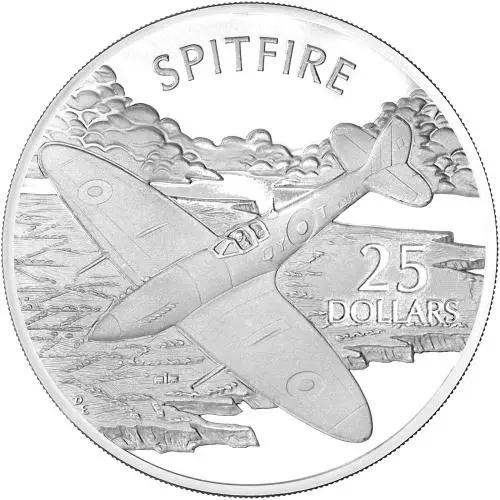 2003 Silver Proof Spitfire $25  Coin Single Solomon Islands The Royal Mint reverse