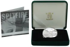 2003 Silver Proof Spitfire $25  Coin Single Solomon Islands The Royal Mint box display