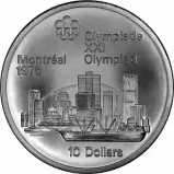 Reverse of 1973 Canadian 10 Dollars - Montreal Skyline