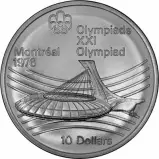 Reverse of 1976 Canadian 10 Dollars - Olympic Stadium