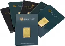 Gold 10g Bar Perth Mint Kangaroo - Pre-Owned  stack of 6