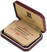 1976 Silver Proof American Bicentenary Washington Crown Coin With Box with Cert Isle of Man Pobjoy Mint rev in box side view with cert
