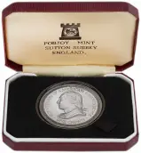 1976 Silver Proof American Bicentenary Washington Crown Coin With Box with Cert Isle of Man Pobjoy Mint rev in box