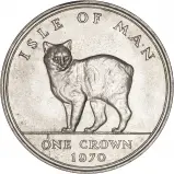 1970 Silver Proof Crown Manx Cat Pobjoy Mint