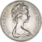 1970 Silver Proof Manx Cat Crown Elizabeth II Second Portrait Arnold Machin 