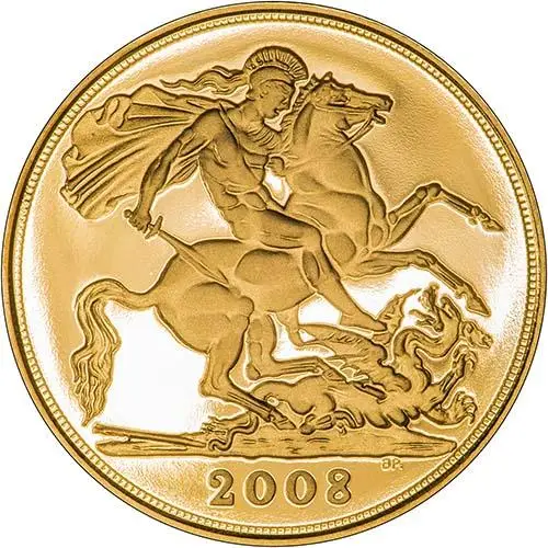 2008 Gold Full Sovereign Elizabeth II Proof Reverse