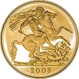 2008 Gold Full Sovereign Elizabeth II Proof Reverse
