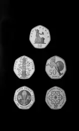 2019 Base Metal 50 Years of the 50p 5 Coin British Culture Set Reverse