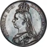 1889 silver crown victoria jubilee portrait by Joseph Edgar Boehm graded aVF