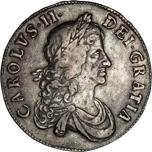 1668 Charles II Silver Crown Obverse