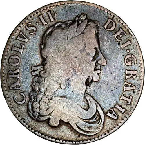 1671 Charles II Silver Crown Obverse