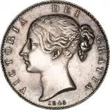 1845 Victoria Young Head Silver Crown Obverse