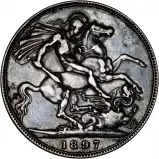 1897 Victoria Old Head Silver Crown Coin