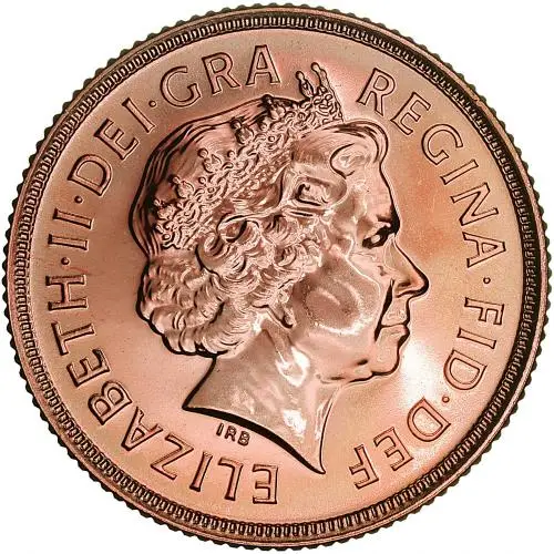 2003 Gold Sovereign Bullion Coin obverse chards image crop