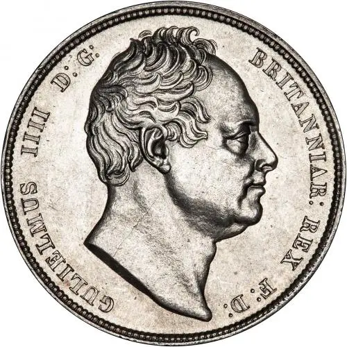 1834 William IV Silver Half Crown Obverse