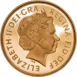 2005 Gold Full Sovereign Elizabeth II Proof Obverse