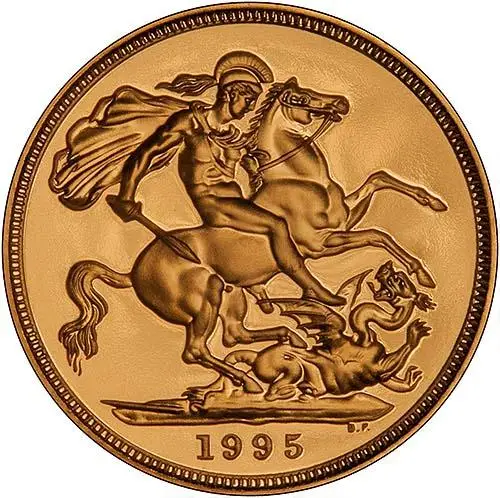 1995 Gold Sovereign Elizabeth II Proof Reverse