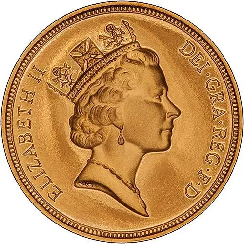 1995 Gold Sovereign Elizabeth II Proof Obverse