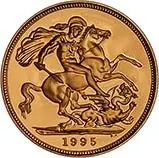 1995 Gold Sovereign Elizabeth II Proof Reverse