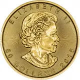 2015 Gold Uncirculated 1 Ounce Maple Coin Single Canada obverse