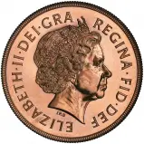2000 Gold Brilliant Uncirculated Quintuple Sovereign £5 St George obverse