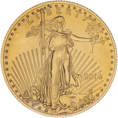2014 Gold Bullion Ungraded Half Ounce Eagle  Coin Single United States of America US Mint reverse