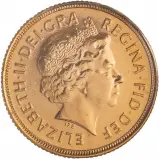 2008 Gold Sovereign Elizabeth II Bullion Coin - In Sleeve obverse chards