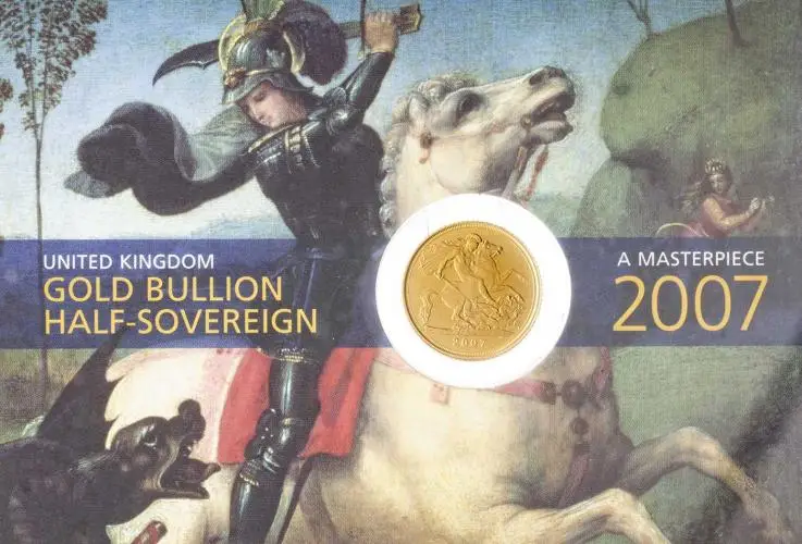 2007 Gold Bullion Half Sovereign Elizabeth II Coin In Sleeve rev