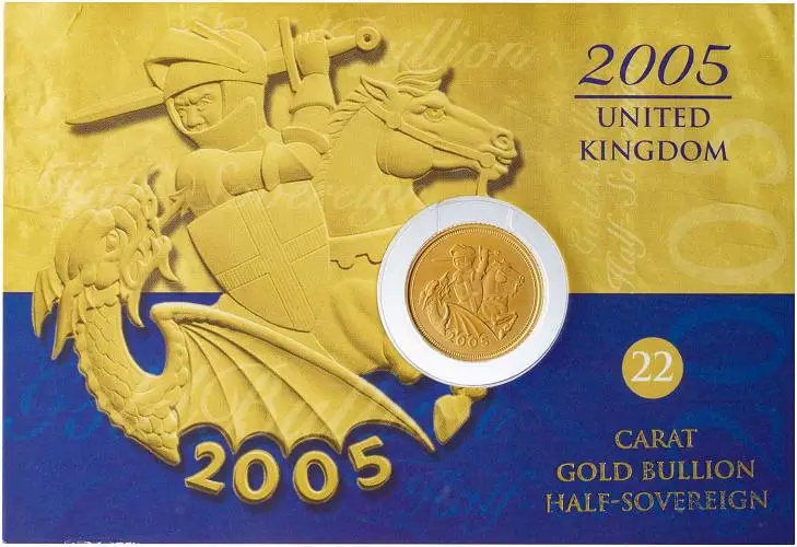 2005 Gold Bullion Half Sovereign Elizabeth II Coin In Sleeve