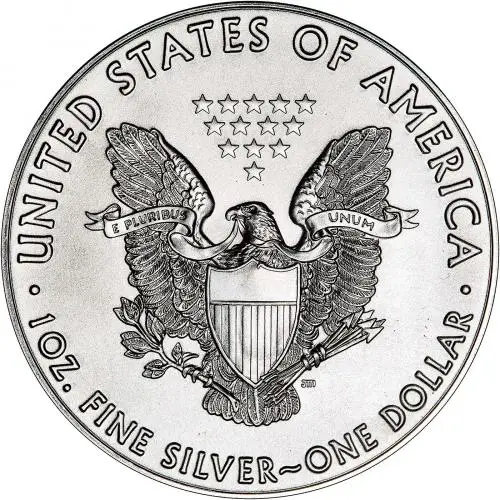 2018 Silver Bullion Ungraded 1 Ounce Eagle  Coin Single United States of America US Mint Eagle and Shield Reverse John Mercanti 