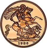 1986 Gold Full Sovereign Elizabeth II Proof 20866