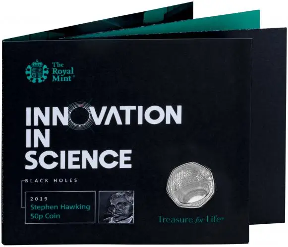 2019 Stephen Hawking B.U. 50p Coin Presentation Folder