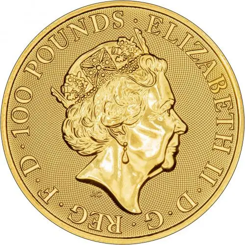2019 1 oz Gold Coin Queen's Beasts Bullion Yale of Beaufort Obverse