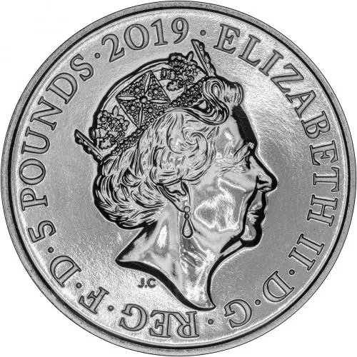 2019 B.U £5 The Tower of London - Crown Jewels Coin Obverse