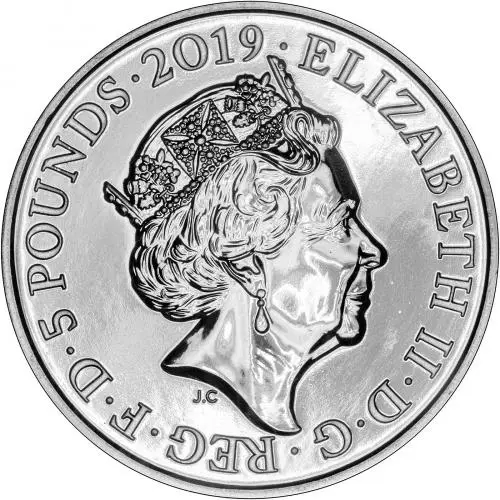 2019 B.U £5 The Tower of London - Legend of the Ravens Coin Obverse