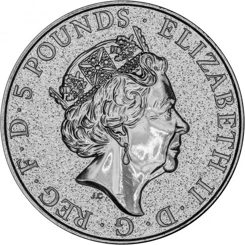 2017 2 oz Silver Coin Bullion Queen's Beasts - Griffin Grade C Obverse