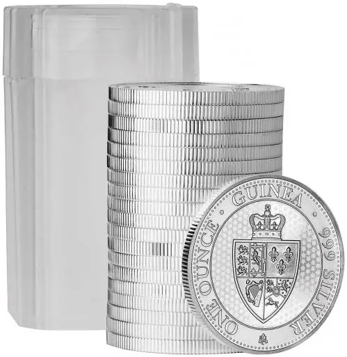2019 1 oz Spade Guinea St Helena Silver Coin Coin Stack