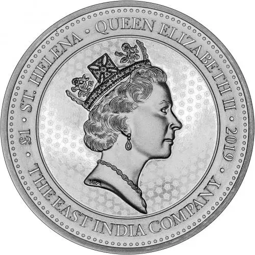 2019 1 oz Spade Guinea St Helena Silver Coin Obverse