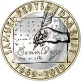2019 £2 BU 350th Anniversary of Samuel Pepys' Diary Coin