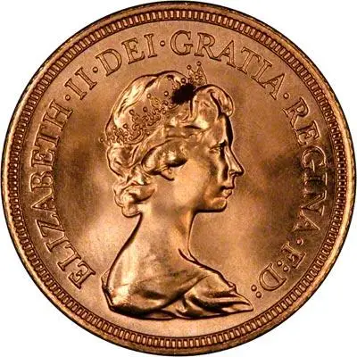 1981 Gold Sovereign Elizabeth II Obverse