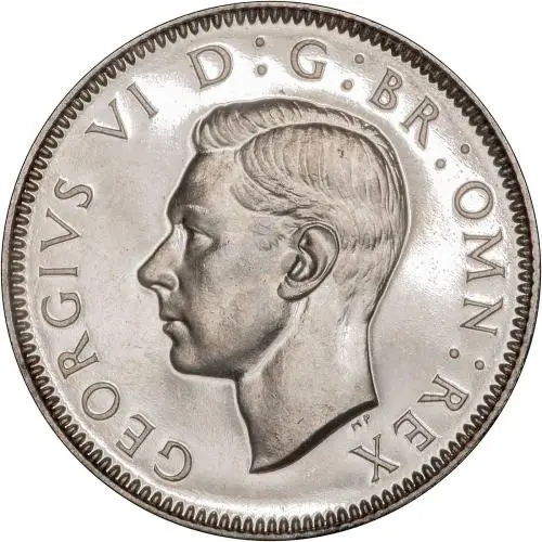 1937 Pound Sterling George VI Silver Shilling Coin Scottish Obverse
