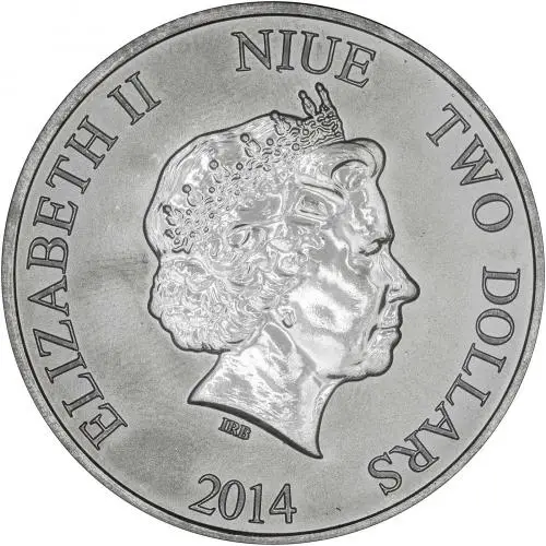 2014 Silver 1 Ounce Turtle Coin Single Niue obverse