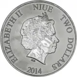 2014 Silver 1 Ounce Turtle Coin Single Niue obverse