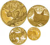 South Africa 2004 Gold Proof Natura Prestige Wild Cats Of Africa - 4 Coin Set  1