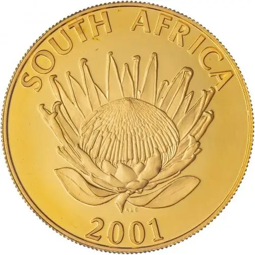 2001 Gold 1 Ounce Protea Coin South Africa Reverse