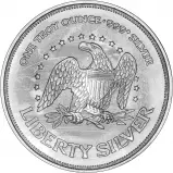 Silver Bullion Liberty Bell Rounds Heraldic Eagle Stars United States of America A-Mark Coin Reverse