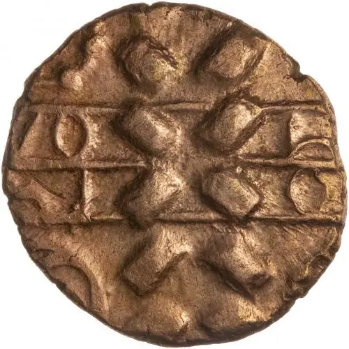Celtic Gold Stater Vertical Wreath Horse of King Dumnocoveros of the Corieltauvi Edge obverse