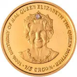 2000 Gold Proof Full Elizabeth II Pearl and Diamond 100th Birthday Queen Mother One Set With a 0.015ct Diamond  Coin Sets Isle of Man Pobjoy Mint 2 Coins 1