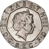 2008 Undated 20 Pence Mule Error Coin VF Obverse